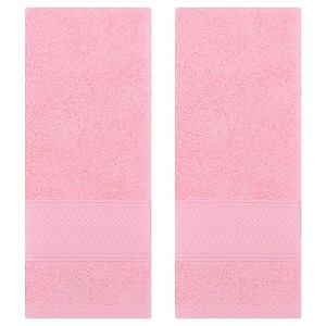 REGALWOVEN Bathroom Decorative Cotton Soft Absorbent Sold Striped Hand Towel 14" x 30" 2 Pcs - 1 of 4