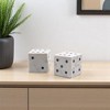 HomeRoots Set of Two White Marble Hand Painted Dice Tabletop Sculpture - 2 of 4