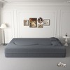 Okak Modern Convertible Sectional Sofa Couch Floor Sofa with 2 Pillows Teddy Fabric Upholstered Sofa Folding Mattress No Assembly Required, Gray - 4 of 4