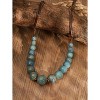 Hippie Boho Colorful Ceramic Round Beads Strand Necklace, Bohemian Fashion Statement Jewelry Gift for Women - 2 of 4