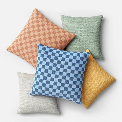 Checkerboard Woven Cotton Square Throw Pillow - Room Essentials™