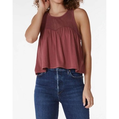 Women's Mesh Inset Shirred Sweetheart Tank - bobi