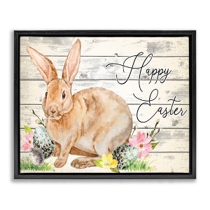 Stupell Industries Spring Floral Happy Easter Bunny, 31" x 25" - 1 of 4