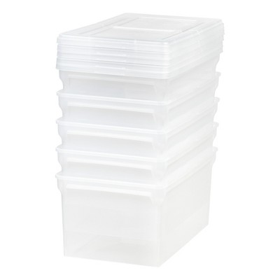 Clear Stackable Letter/Legal Size Secure File Storage Box, 5-Pack