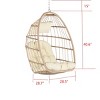 Outdoor Garden Rattan Egg Swing Chair,Hammock Chair With Waterproof Fabric Cushion And Metal Frame,Patio Lounge Hanging Chair-Coolbibila - 4 of 4