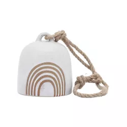 4" Ceramic Rainbow Hanging Bell White/Beige - Sagebrook Home