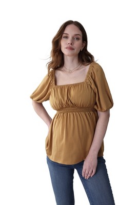 Ingrid & Isabel Maternity Short Sleeve Smocked Top