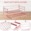 Twin Daybed with Trundle, Metal Daybed and Trundle Set, Sofa Bed Frame with Steel Slat Support, Multifunctional Daybed for Bedroom, Living Room - 4 of 4