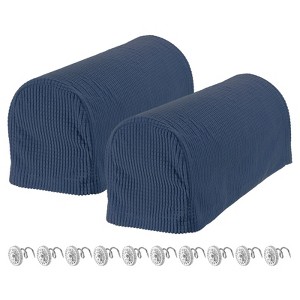 Unique Bargains Stretchy Anti-Slip Sofa Couch Armchair Covers with Pins 2 Pcs - 1 of 4