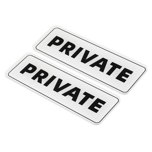 Unique Bargains Acrylic Self-Adhesive Decor Wall Business Private Sign 2 Pcs - 1 of 4