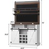 75" Farmhouse Bar Cabinet with Sliding Barn Door & Storage - Buffet Sideboard for Coffee Bar, Kitchen or Dining Room - 2 of 4