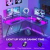 Greenstell L-Shaped Desk 50.4 inch - Carbon Fiber Surface with LED Light & Power Outlets, Gamer Table with Monitor Stand & Headphone Hook - 2 of 4