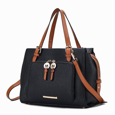 MKF Collection Elise Vegan Leather Color-block Women’s Satchel Bag by Mia K