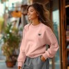 Dalix Butterfly Embroidery Relaxed Crewneck Sweatshirt Soft Fleece Fit Lounge Womens - 4 of 4