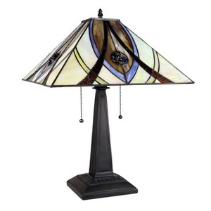 Chloe Lighting Orson Tiffany-style 2 Light Mission Table Lamp 16" Shade - 1 of 4