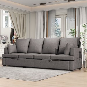 NicBex Modular Sectional Sofa,4 Seat Chenile Couch with 2 Pillows for Living Room,Apartment,Office,Gray - 1 of 4