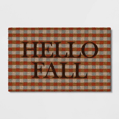 1'10"x2'11" 'Hello' Fall Coir Doormat