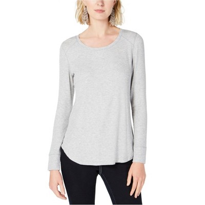 I.N.C International Concepts Womens Ribbed Basic T-Shirt, Grey, X-Large