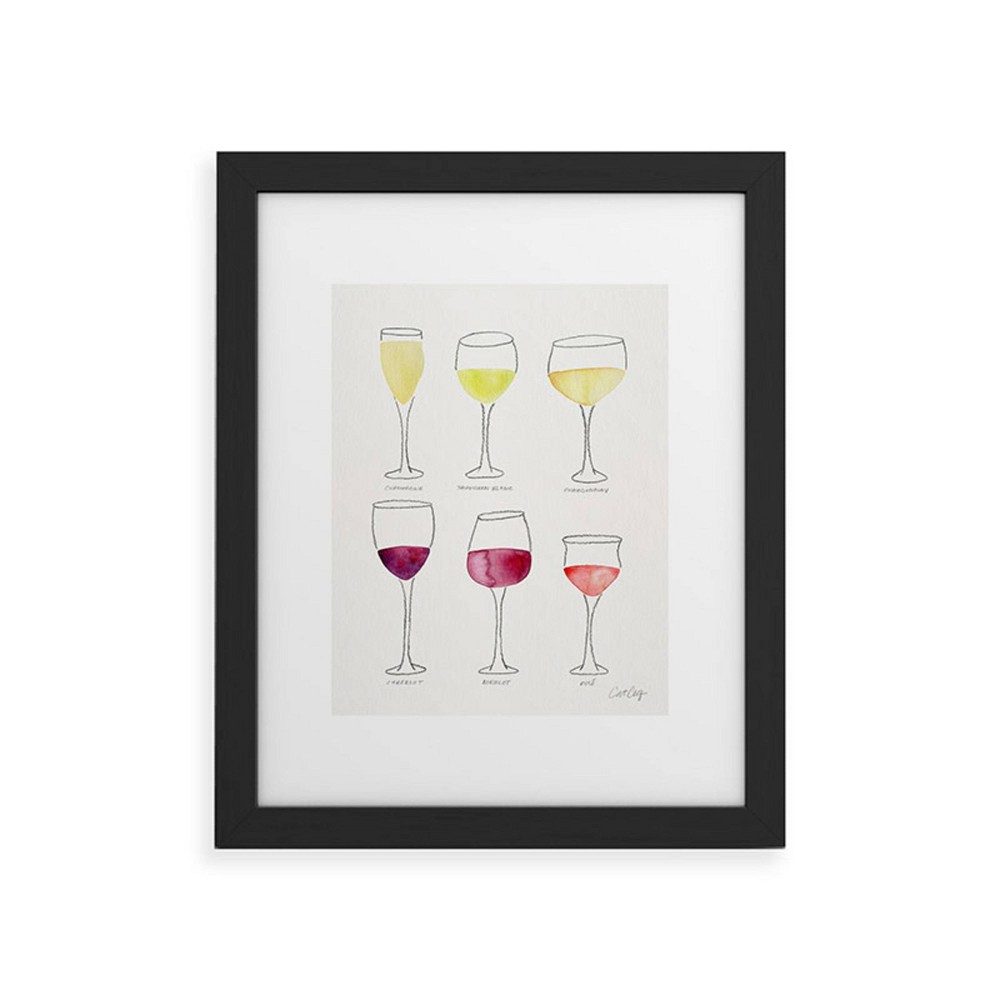 Photos - Other Decoration Deny Designs 8"x10" Cat Coquillette Wine Collection Black Framed Art Print: Modern Wall Canvas, Digital Abstract Art