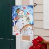 Evergreen Garden Flag Sweet Snowman and Friends Suede Double Sided Indoor Outdoor Decor 18" x 12.5" - 2 of 2