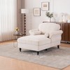 43.3''W Chenille Oversized Chaise Lounge Armchair with Wide Seat, Lazy Sleeper, and Rubber Wood Legs for Living Room and Bedroom - 4 of 4