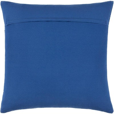 Bright Blue Hand Woven Polyester Euro Pillow Cover