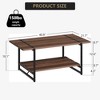 Rectangular Coffee Table for Living Room, Walnut Brown Engineered Wood Top with Storage Shelf Ideal for Indoor Use - 3 of 4