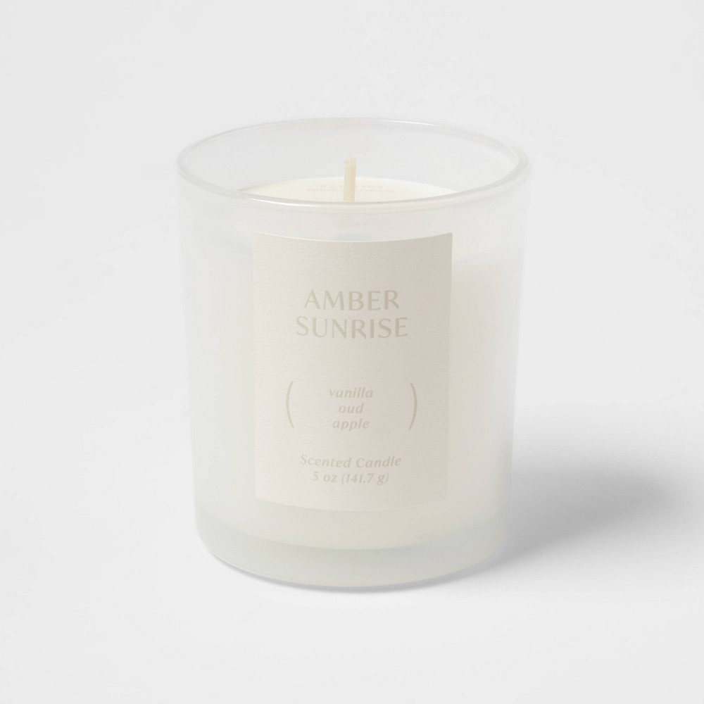 Photos - Figurine / Candlestick 5oz Glass Jar Candle Amber Sunrise - Threshold™