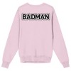 Dragon Ball Z Badman Text Adult Cradle Pink Crew Neck Long Sleeve Sweatshirt - 2 of 4