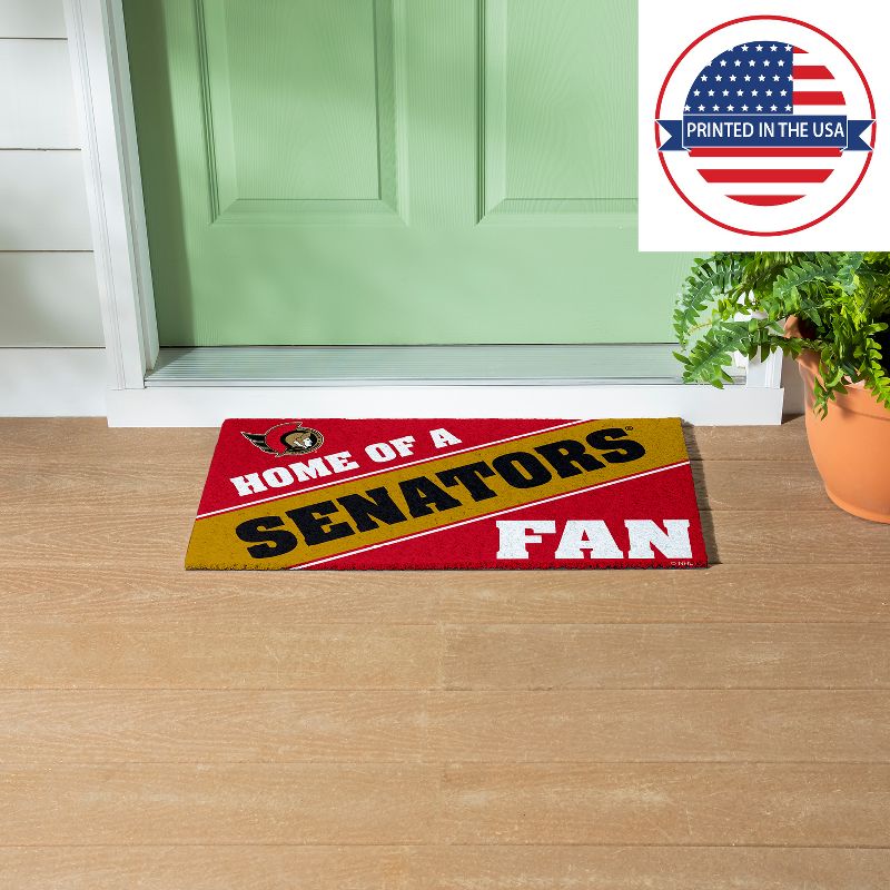 Evergreen Home of a Fan Ottawa Senators 28" x 16" Woven PVC Indoor Outdoor Doormat, 5 of 7