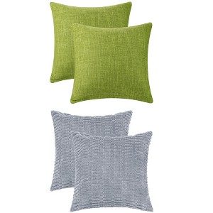 REGALWOVEN 4 Pcs Modern Solid Throw Pillow Covers for Sofa, Living Room 18" x 18" - 1 of 4