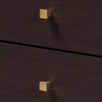 Norwood Espresso Brown and Black 2-Drawer Wooden End Table