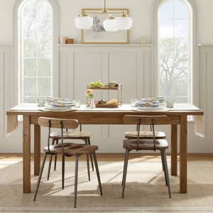 2pk Industrial Wood & Steel Dining Chairs - Aged Oak/Black - Hearth & Hand™ with Magnolia: Sleek Metal Legs - 1 of 4