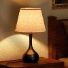 Angel Sar Touch Bedside Lamp, 3-Way Dimmable Farmhouse Table Lamp with Fabric Shade for Nightstand, Bedroom, Office - 4 of 4