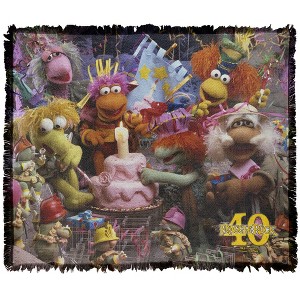 Jim Henson - Fraggle Rock Fraggle 40th Birthday Party Blanket 50"x60" Woven Tapestry - 1 of 4