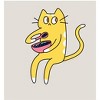 Derpy Kitty Cat With Pink Bowl Adult Long Sleeve Hoodie - 2 of 2