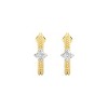 GILDED 14KT Gold Plated & 925 Sterling Silver Stud Earrings for Women in 1/5 Cttw Lab Grown Diamond Fashion Earrings for Women - 2 of 4
