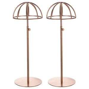 Unique Bargains Adjustable Stainless Steel Modern Design Tabletop Use Hat Display Stand 2 Pcs - 1 of 3