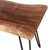 Alaterre Furniture Hairpin Natural Brown Live Edge Wood with Metal Bench - image 3 of 4