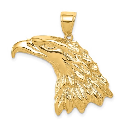 Black Bow Jewelry 14k Yellow Gold Extra Large Polished Eagle Head Pendant