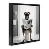 Stupell Industries Boxer Dog & Newspaper Floating Frame Canvas Art - 2 of 4