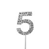 O'Creme Rhinestone Silver-Colored Number-5 Cake Topper 1-1/2 Inch - 2 of 2