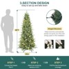 6/7/7.5 Ft Pre-Lit Pencil Christmas Tree, Artificial Slim Xmas Tree with 720 Tips & Metal Base, Realistic Lighted Spruce Holiday Decor - 2 of 4