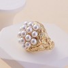 SOHI Women's Daisy White The Elizabethan Statement Ring - 2 of 4