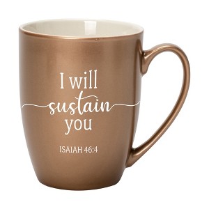 Elanze Designs I Will Sustain You Bronze 10 ounce New Bone China Coffee Cup Mug - 1 of 4