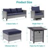 Sonkuki 6-Piece Patio Sofa with Square Fire Pit Table and Swivel Rocking Chairs, Conversation Couch with Cushion - 3 of 4