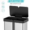 Automatic Trash Can, Touchless Stainless Steel Wastebasket, Smart Motion Sensor Rubbish Can, 2x8 Gallon Dual Compartment Garbage Can for Home Office - 4 of 4