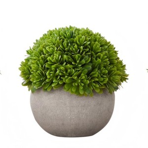 GlasFlength Artificial Plants Small Fake Plants Artificial Grass Plants Faux Plants for Indoor Home Table Decoration, Green, 5"*5"*5" - 1 of 4