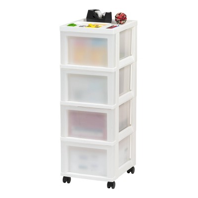 Iris USA 7-Drawer Storage Cart with Organizer Top, Black