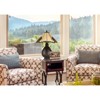 Cal Lighting 60W x 2 Tiffany table lamp with pull chain switch with resin lamp body - 2 of 3